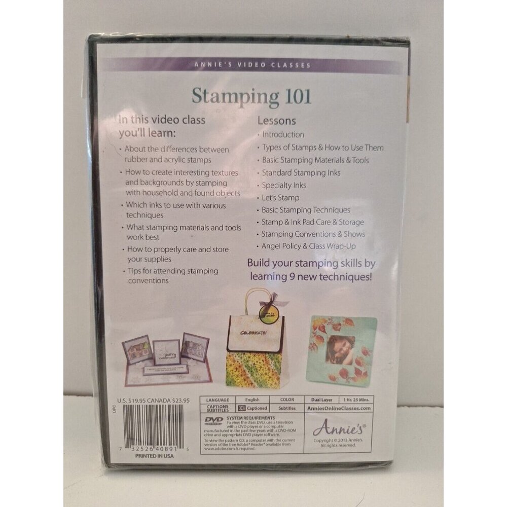 Stamping 101 Annies Crafts Video Class DVD New Sealed Beginner Skill Level - Picture 3 of 6